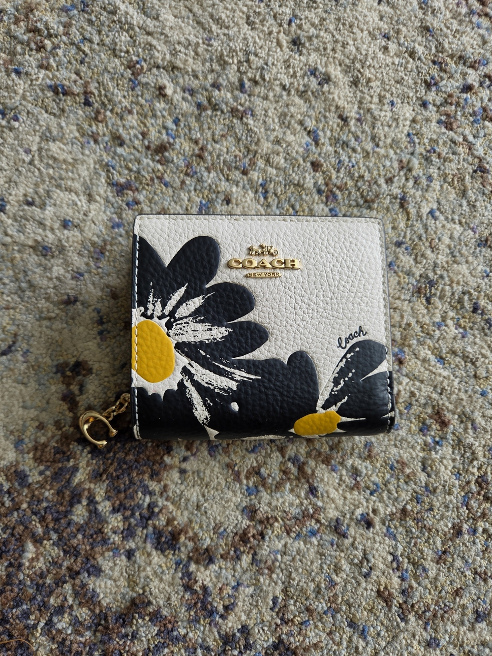 Coach Leather Floral Snap Wallet